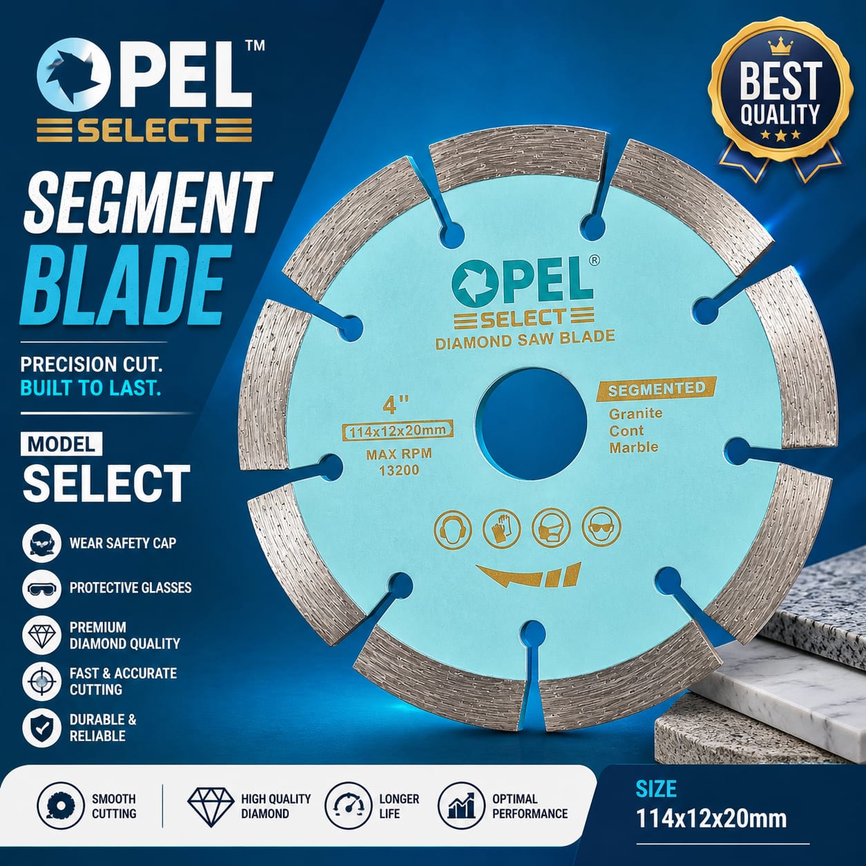 OPEL SELECT 5213 - SEG 4"-10MMX9T DIAMOND SAW BLADE