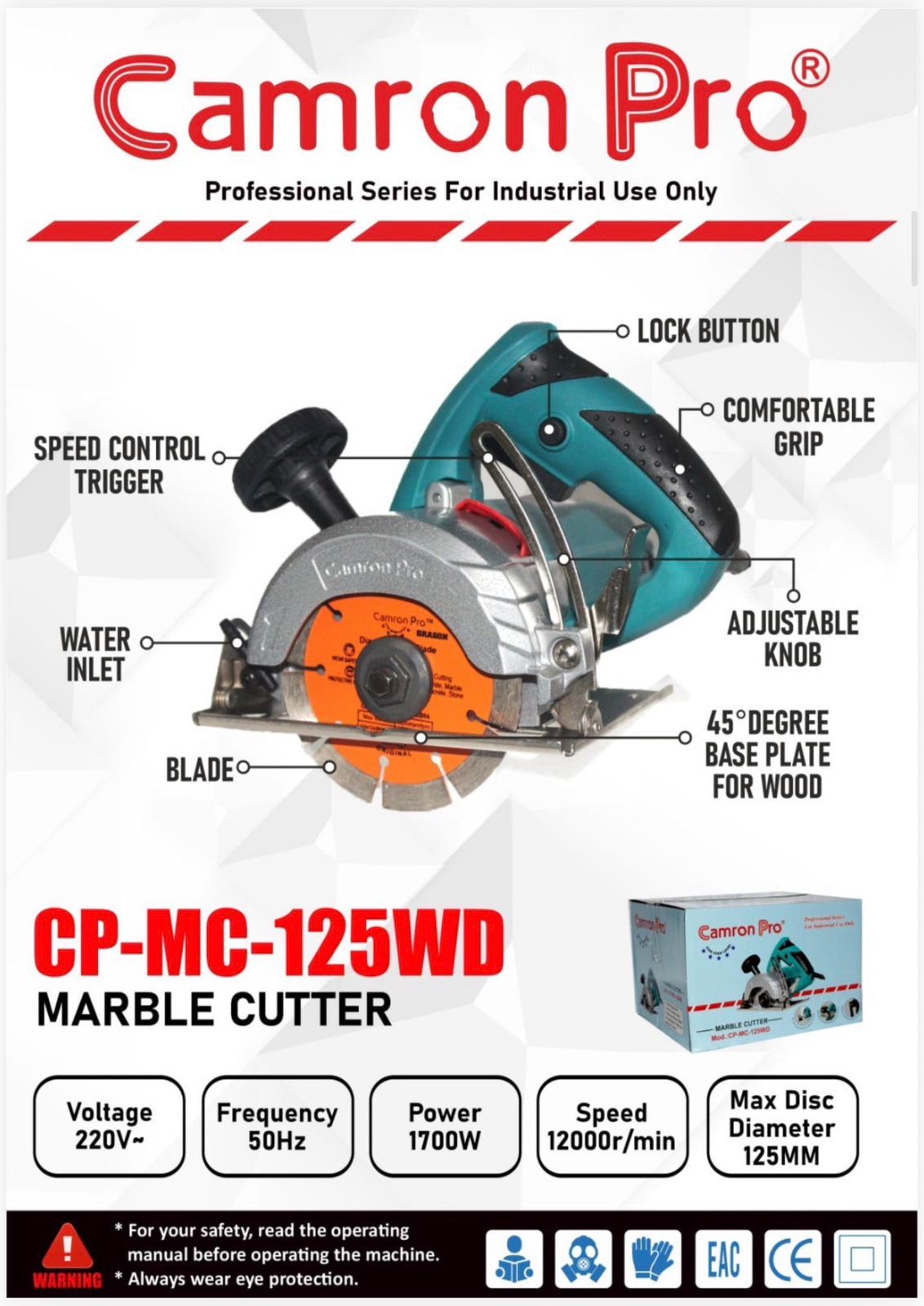 Camron Pro CP-MC-125WD Marble Cutter 125m