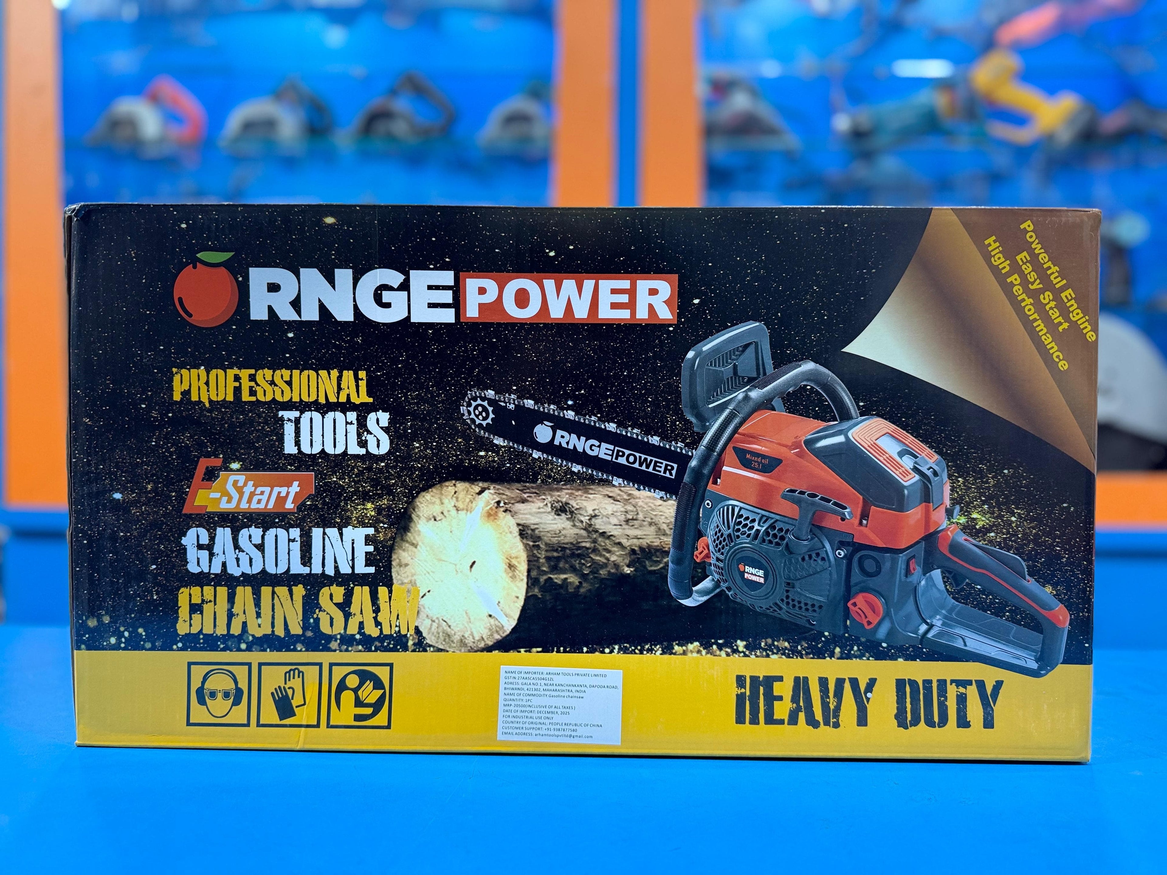 Orange Power Gasoline Chainsaw 85cc 22 Inch