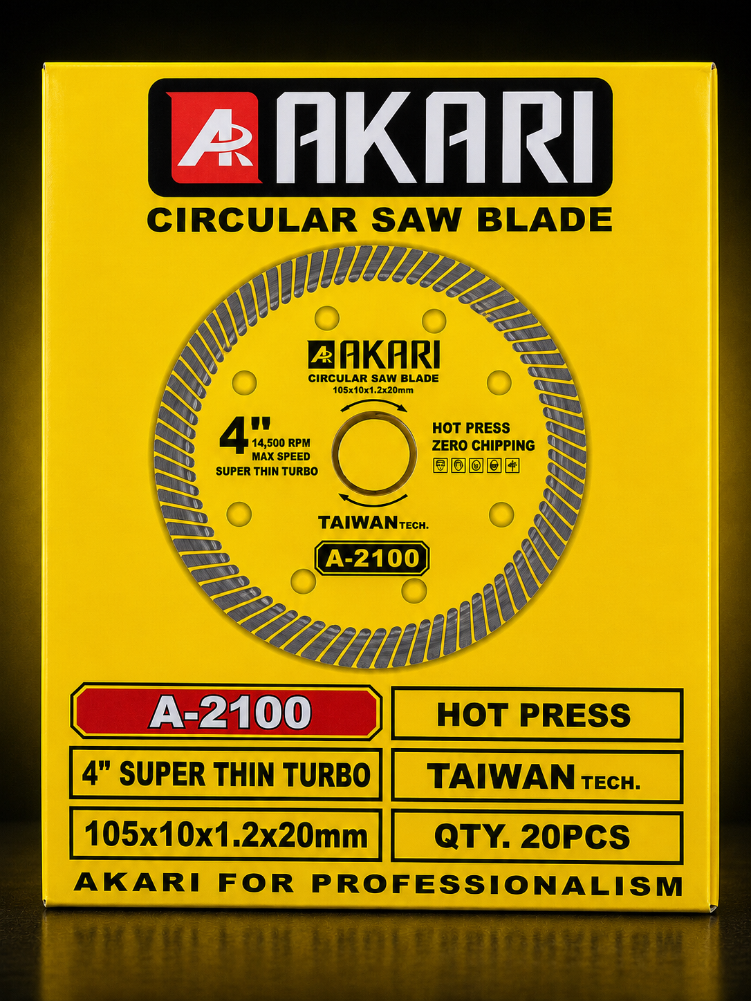 Akari A-2100 Thin Turbo Blade 4 Inch